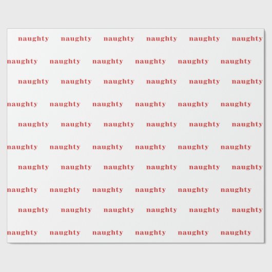 Naughty kerstinpakken papier (wit) (Vlak)