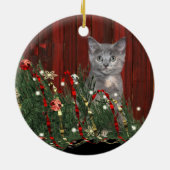 Naughty Kerstkat Keramisch Ornament (Achterkant)