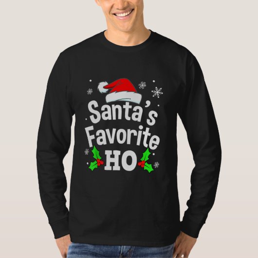 Naughty kerstkerstkerstman's favoriete Ho Pajama T-shirt (Voorkant)
