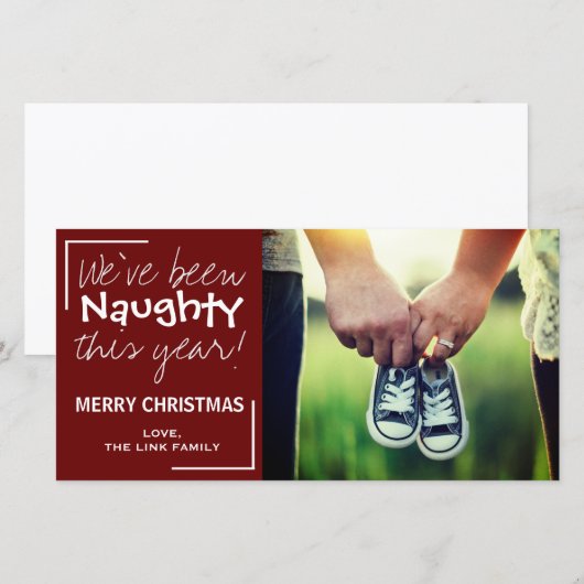 Naughty Kerstmis Baby Feestdagenkaart (Voorkant / Achterkant)