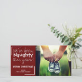 Naughty Kerstmis Baby Feestdagenkaart (Staand voorkant)