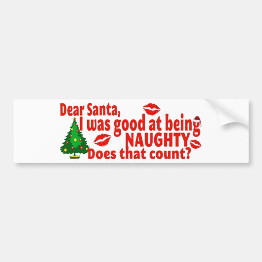 Naughty Kerstmis Bumpersticker (Voorkant)