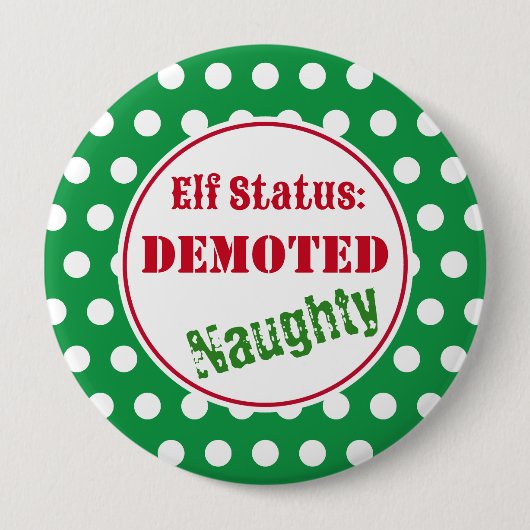Naughty Kerstmis Elf Button (Voorkant)