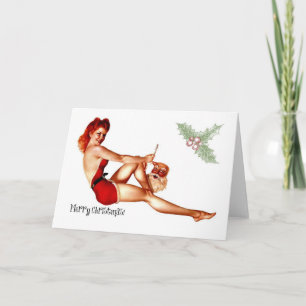 Naughty Kerstmis Feestdagen Kaart