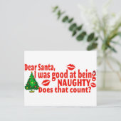 Naughty Kerstmis Feestdagenkaart (Staand voorkant)
