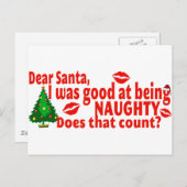 Naughty Kerstmis Feestdagenkaart (Voorkant / Achterkant)