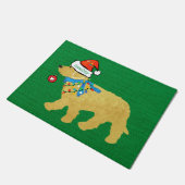 Naughty Kerstmis Goldendole Xmas Green Burlap Deurmat (Schuin)