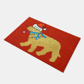 Naughty Kerstmis Goldendole Xmas Red Burlap Deurmat (Schuin)