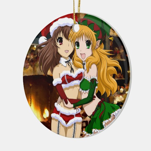 Naughty Kerstmis Keramisch Ornament (Links)