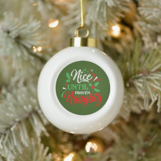 Naughty Kerstmis Keramische Bal Ornament