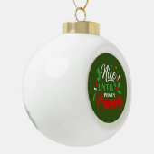 Naughty Kerstmis Keramische Bal Ornament (Links)