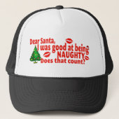Naughty Kerstmis Trucker Pet (Voorkant)