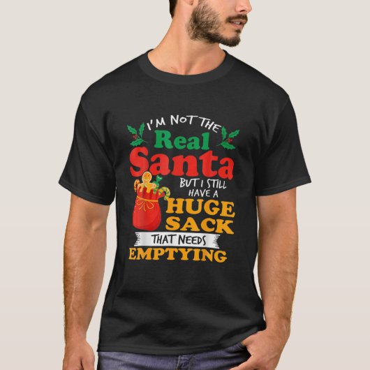 Naughty-Kerstmis voor mannen met een enorm pakket  T-shirt (Voorkant)