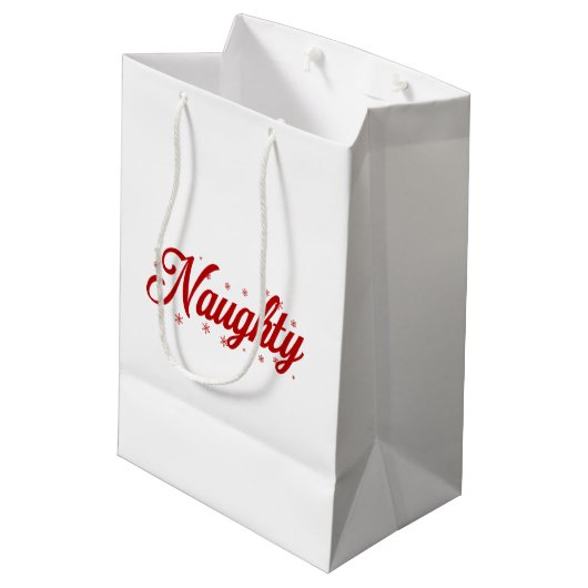 Naughty kerstpaar medium cadeauzakje (Achterkant Gekanteld)