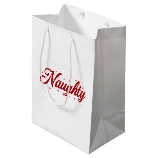 Naughty kerstpaar medium cadeauzakje (Voorkant Gekanteld)