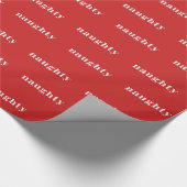 Naughty kerstwrapping Paper (rood) Cadeaupapier (Hoek)