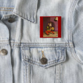 naughty kind detail (aap) vierkante button 5,1 cm (In situ)