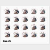 Naughty Krampus kerstontwerp Ronde Sticker (Vel)