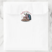 Naughty Krampus kerstontwerp Ronde Sticker (Tas)