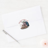 Naughty Krampus kerstontwerp Ronde Sticker (Envelop)