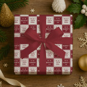 Naughty List 100% kolen | Rood- en witte kerst Cadeaupapier