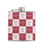 Naughty List 100% kolen | Rood- en wittefeestdag Heupfles (Voorkant)