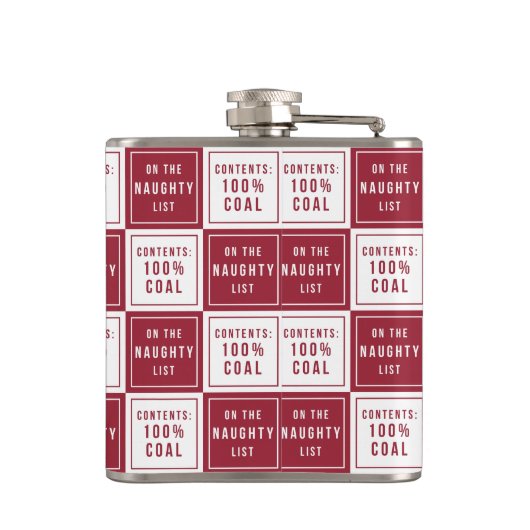 Naughty List 100% kolen | Rood- en wittefeestdag Heupfles (Achterkant)