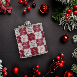 Naughty List 100% kolen   Rood- en wittefeestdag Heupfles