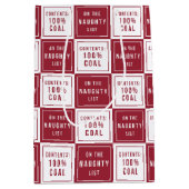 Naughty List 100% kolen | Vreemde kerst Medium Cadeauzakje (Voorkant)