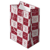 Naughty List 100% kolen | Vreemde kerst Medium Cadeauzakje (Voorkant Gekanteld)