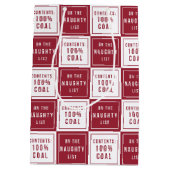 Naughty List 100% kolen | Vreemde kerst Medium Cadeauzakje (Achterkant)