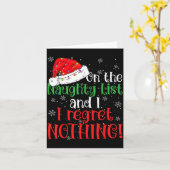 Naughty List And I Regret Nothing Christmas  Kaart (Gele Bloem)