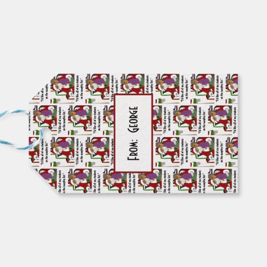 Naughty List Cadeaulabel (Achterkant Horizontaal)