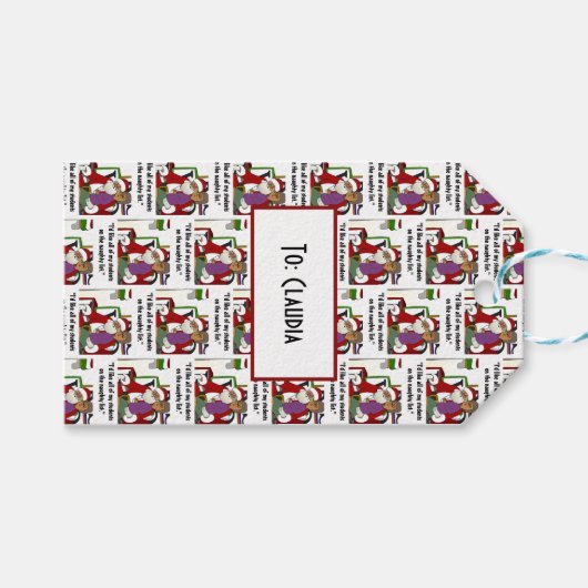 Naughty List Cadeaulabel (Voorkant (Horizontaal))