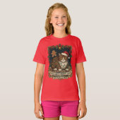 "Naughty List" Cat Christmas Humor. T-shirt (Voorkant volledig)