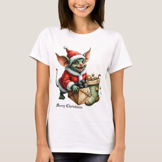 Naughty List Delivery: The Goblin Clause Chronicle T-shirt (Voorkant)