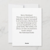 Naughty List Funny-kerstkaart Feestdagenkaart (Achterkant)