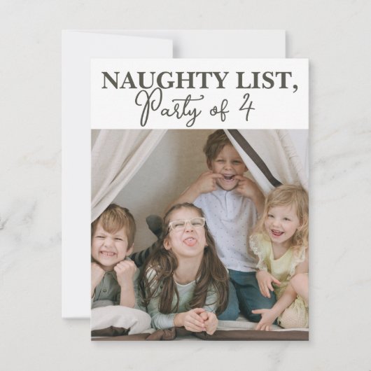 Naughty List Funny-kerstkaart Feestdagenkaart (Voorkant)