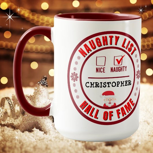 Naughty List Hall of Fame Christmas Coffee Mok