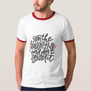 NAUGHTY LIST/HO HO Mannen Kerstfeestdag Modern T-shirt