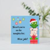 Naughty List Holiday Card Feestdagenkaart (Staand voorkant)