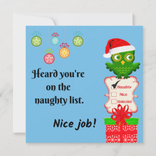 Naughty List Holiday Card Feestdagenkaart