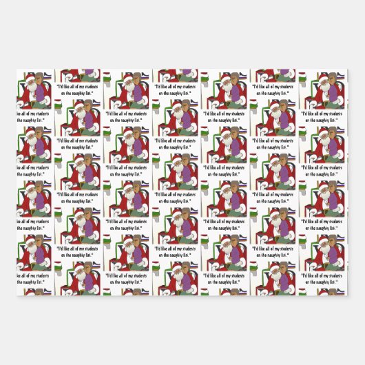 Naughty List Inpakpapier Vel (Voorkant 2)