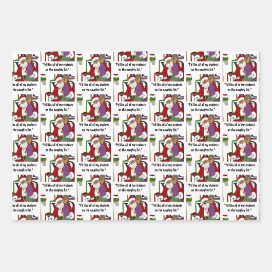 Naughty List Inpakpapier Vel (Voorkant)