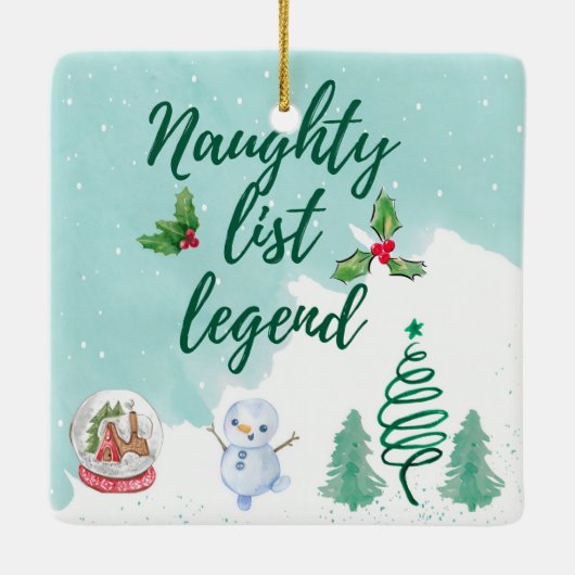 Naughty list keramisch ornament (Achterkant)