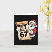 Naughty List Kids Who Say 67 Funny Meme Christmas  Kaart (Gele Bloem)