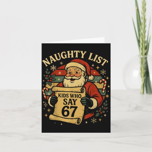 Naughty List Kids Who Say 67 Funny Teacher Christm Kaart (Voorkant)