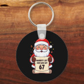 Naughty List Kids Who Say 67 Funny Teacher Christm Sleutelhanger (Voorkant)