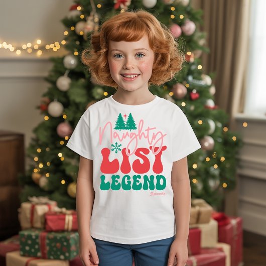 Naughty List Legend - Grappig Gepersonaliseerd Ker T-shirt