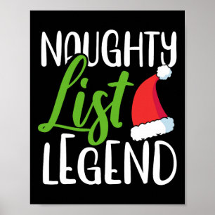 Naughty List Legend Kerstmis Naughty List Naughty Poster